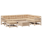 vidaXL 8-delige Loungeset met kussens massief grenenhout