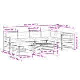 vidaXL 8-Piece Lounge Set with Cushions Solid Pine Wood