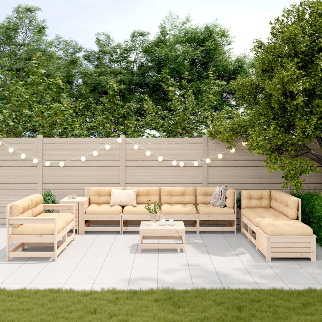 vidaXL 11-delige Loungeset massief grenenhout