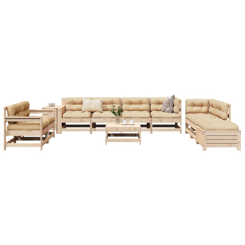 vidaXL 11-delige Loungeset massief grenenhout