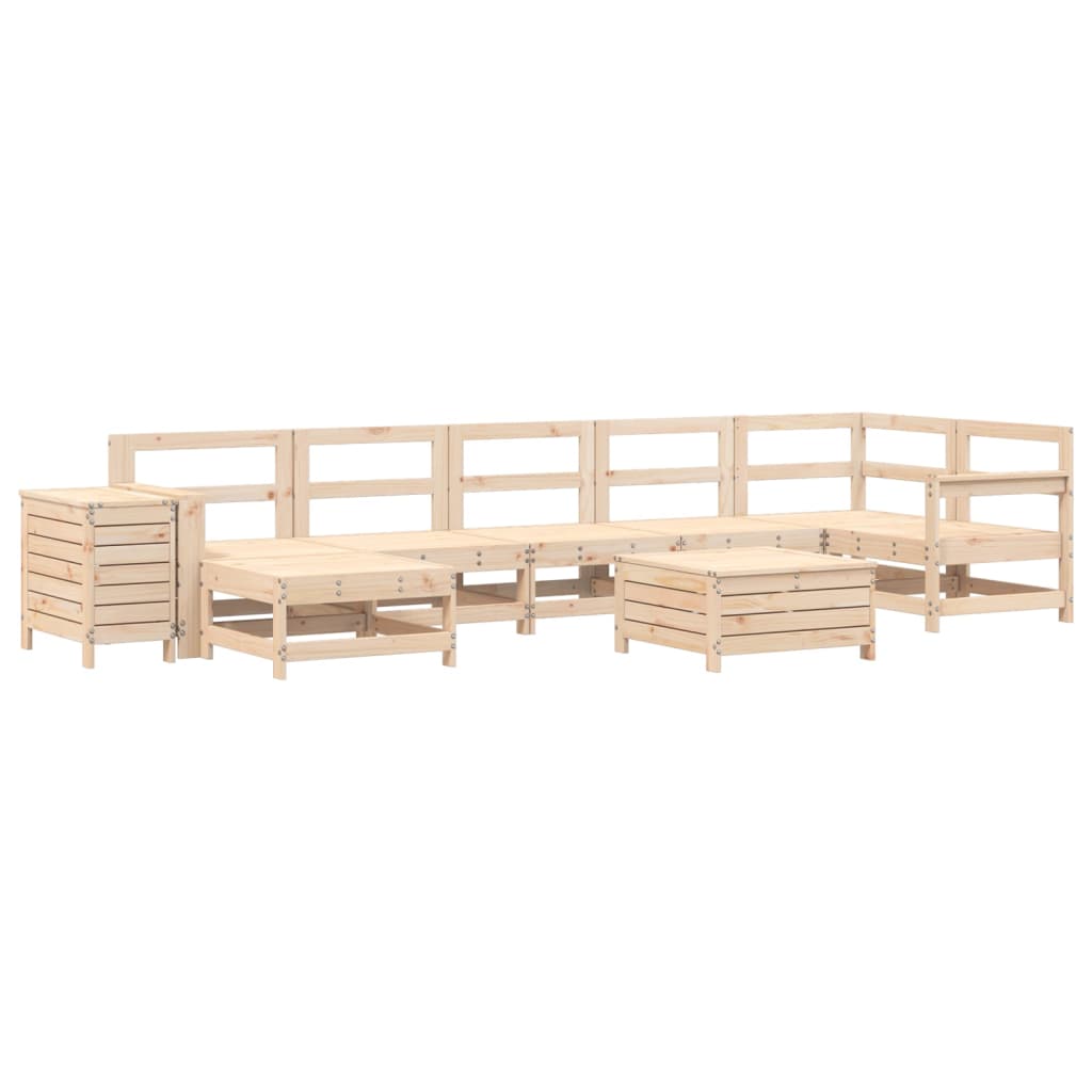 vidaXL Salon de jardin 9 pcs Bois de pin massif