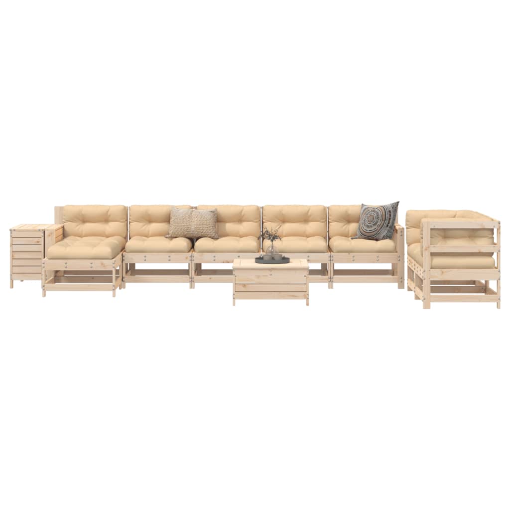 vidaXL 10-delige Loungeset massief grenenhout