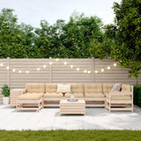 vidaXL Salon de jardin 9 pcs Bois de pin massif