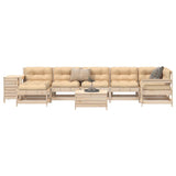 vidaXL Salon de jardin 9 pcs Bois de pin massif