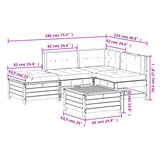 vidaXL 5-Piece Lounge Set with Cushions Solid Pine Wood
