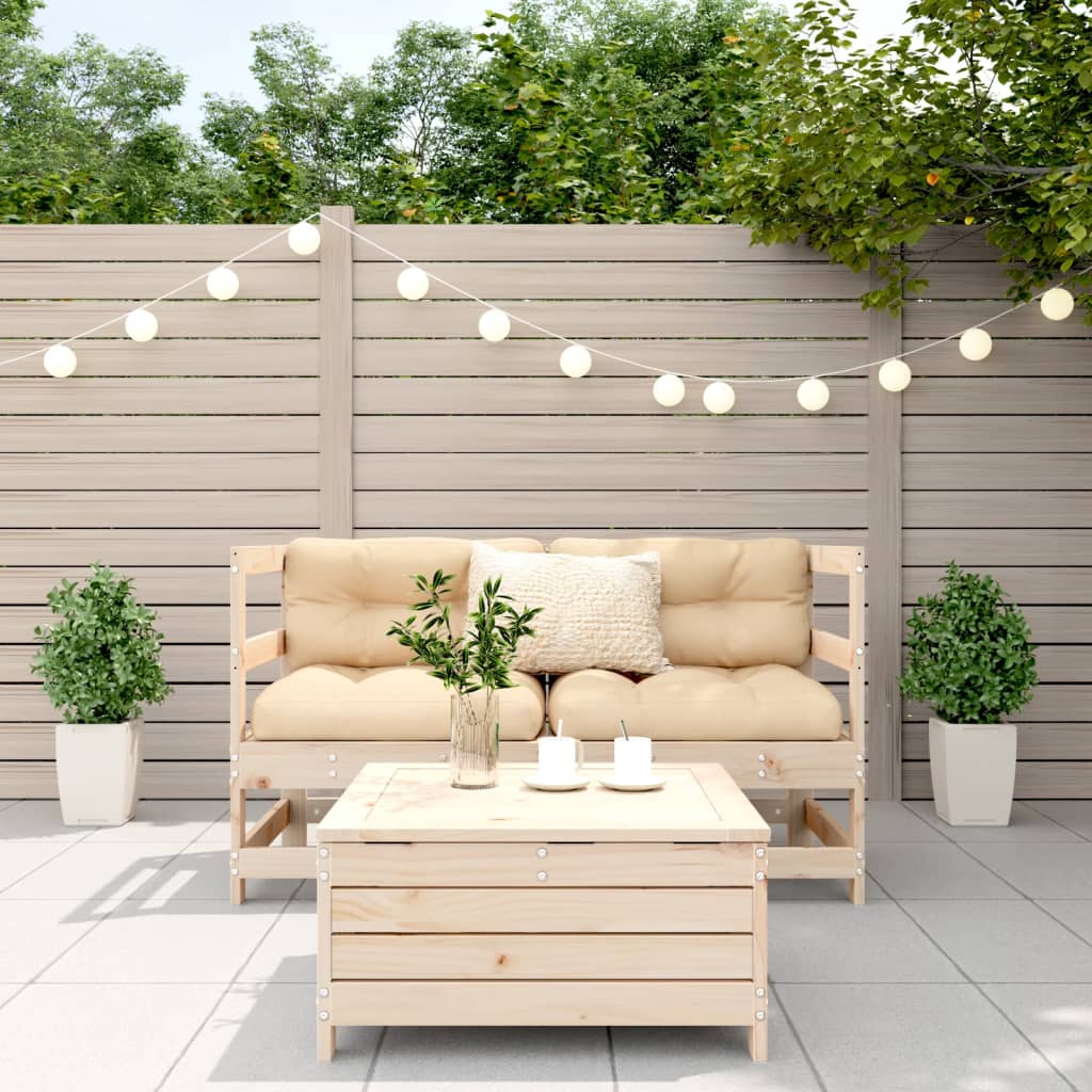 vidaXL 3-delige Loungeset massief grenenhout
