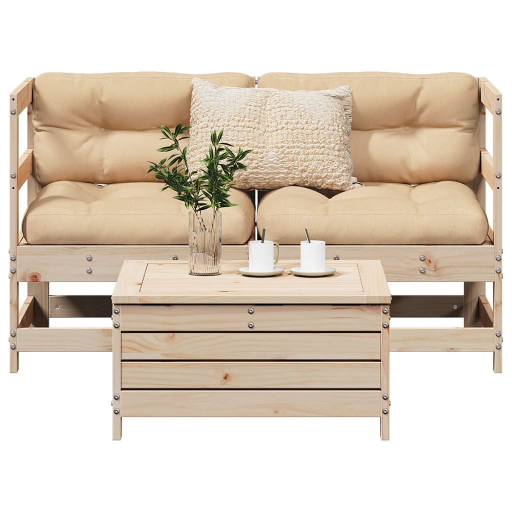 vidaXL 3-delige Loungeset massief grenenhout