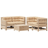 vidaXL 5-Piece Lounge Set with Cushions Solid Pine Wood