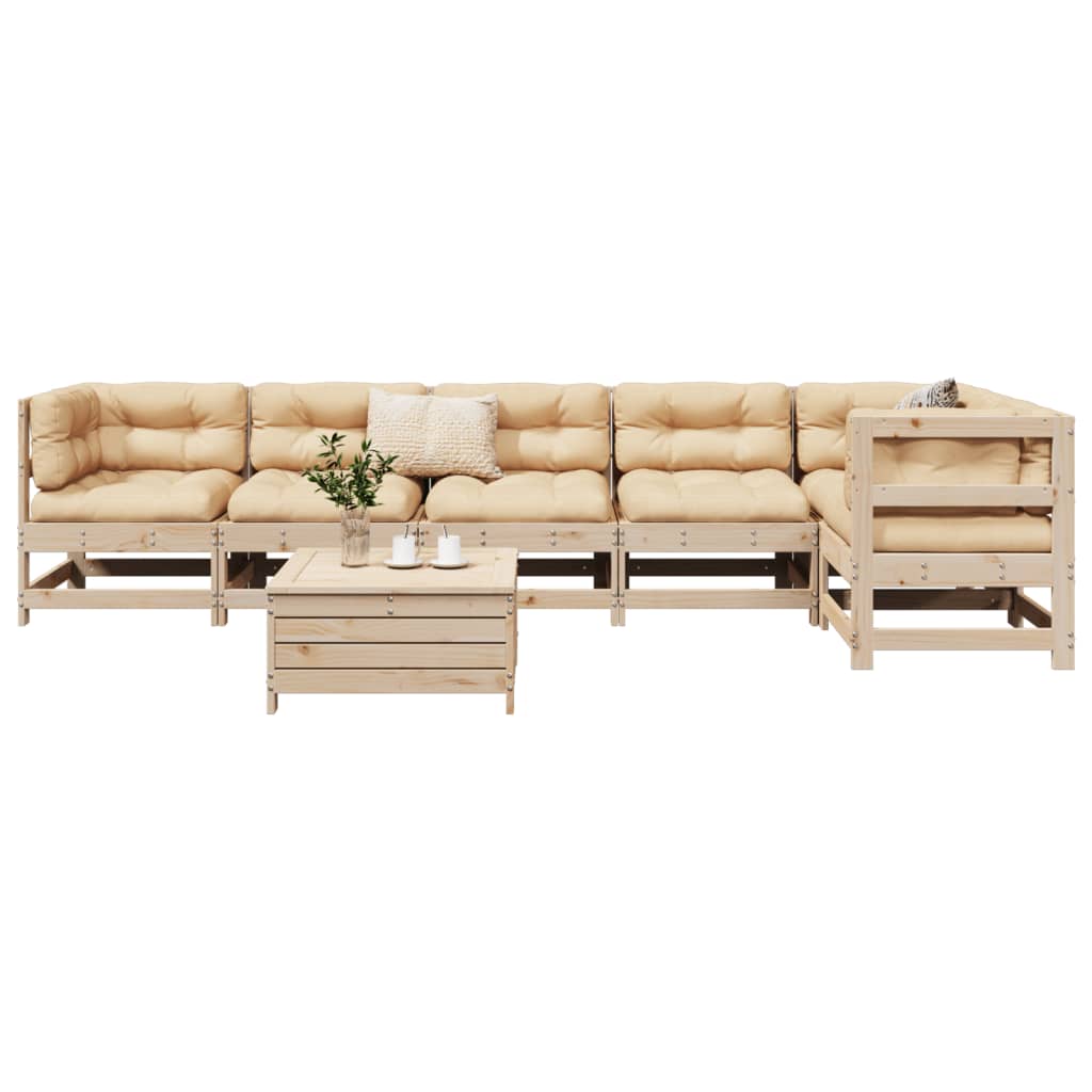 vidaXL Ensemble de salon 7 personnes massief grenenhout