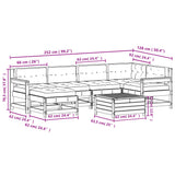 vidaXL 7-delige Loungeset met kussens massief grenenhout