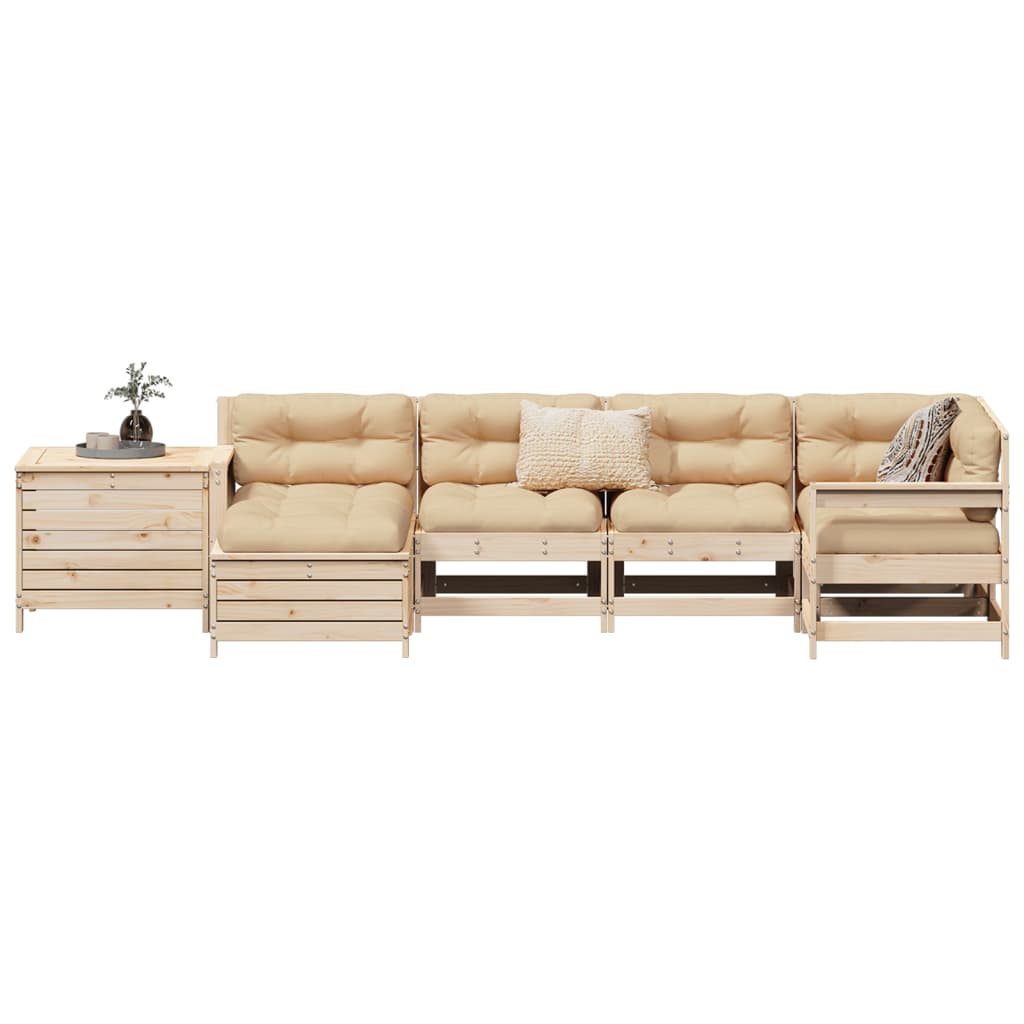 vidaXL Ensemble de salon 7 personnes massief grenenhout