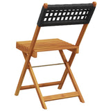 vidaXL Tuinstoelen 4 st inklapbaar poly rattan en massief hout zwart