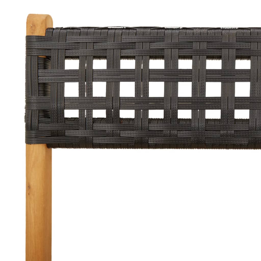 vidaXL Tuinstoelen 4 st inklapbaar poly rattan en massief hout zwart