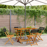 vidaXL Tuinstoelen 4 st inklapbaar poly rattan en massief hout zwart