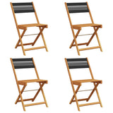 vidaXL Garden Chairs 4 pcs foldable solid acacia wood black