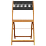 vidaXL Garden Chairs 4 pcs foldable solid acacia wood black