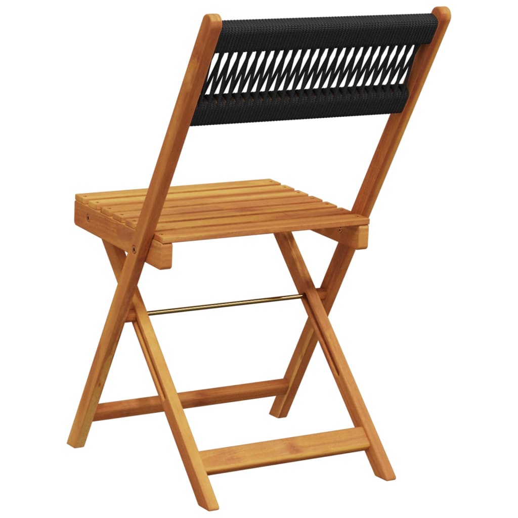 vidaXL Garden Chairs 4 pcs foldable solid acacia wood black