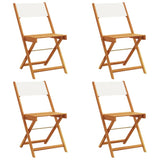 vidaXL Tuinstoelen 4 st inklapbaar massief hout en stof crèmewit