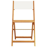 vidaXL Tuinstoelen 4 st inklapbaar massief hout en stof crèmewit