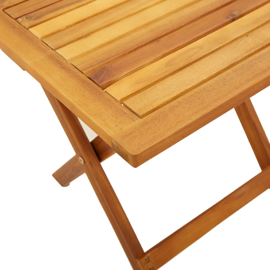 vidaXL Tuinstoelen 2 st inklapbaar met tafel massief hout zwart