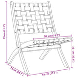 vidaXL Tuinstoelen 2 st inklapbaar met tafel massief hout zwart