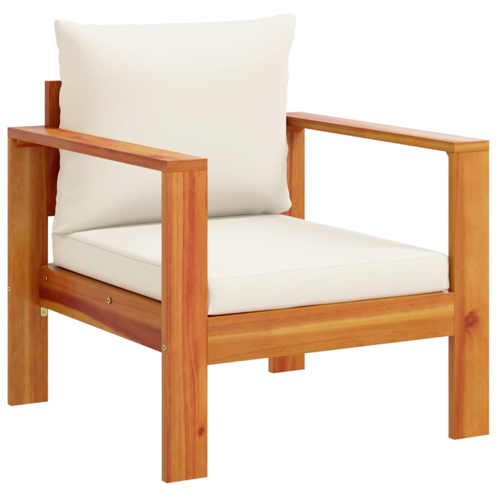 vidaXL 4-delige Loungeset met kussens massief acaciahout
