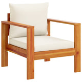 vidaXL 4-delige Loungeset met kussens massief acaciahout