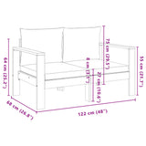 vidaXL 4-delige Loungeset met kussens massief acaciahout
