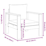 vidaXL 4-delige Loungeset met kussens massief acaciahout