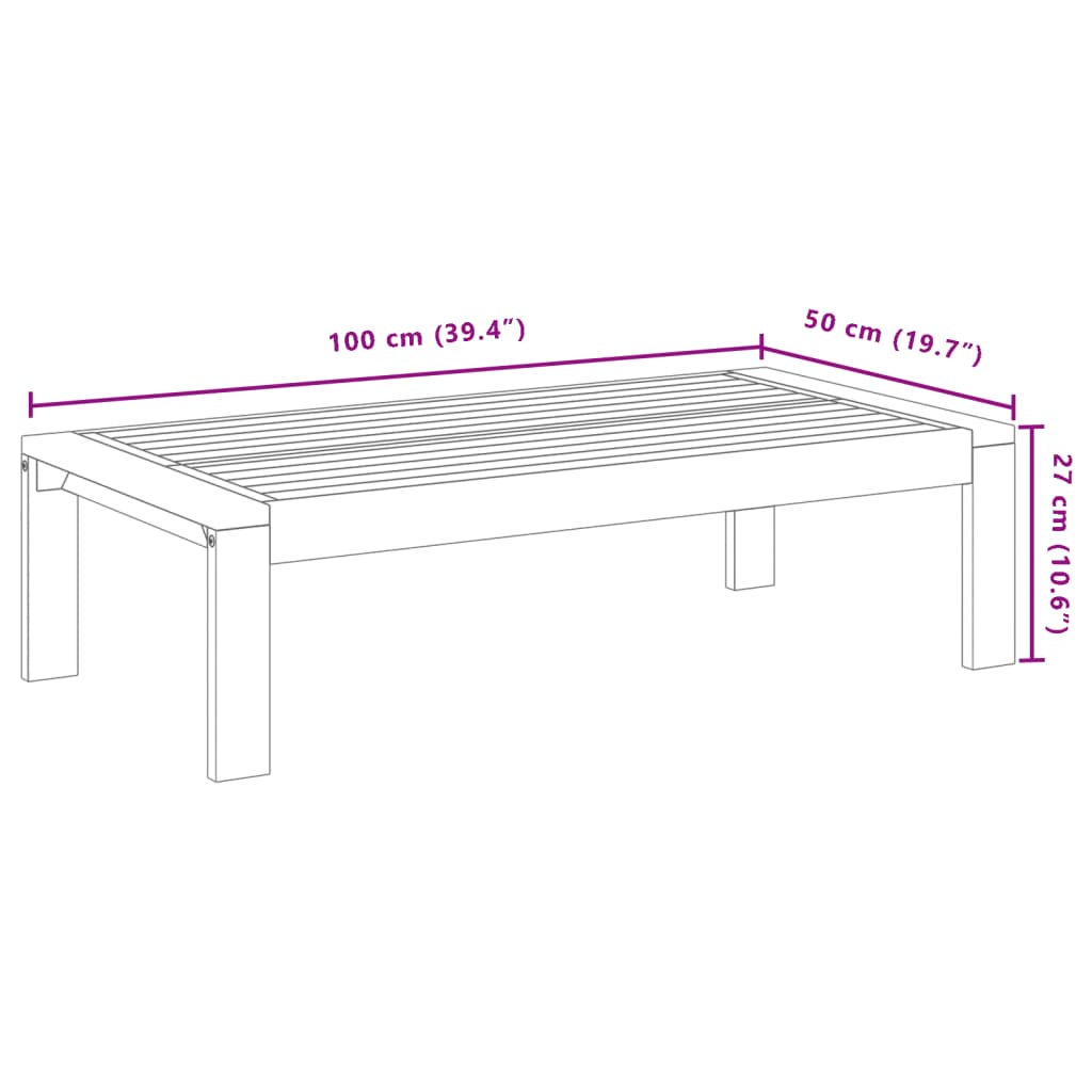 vidaXL 4-delige Loungeset met kussens massief acaciahout