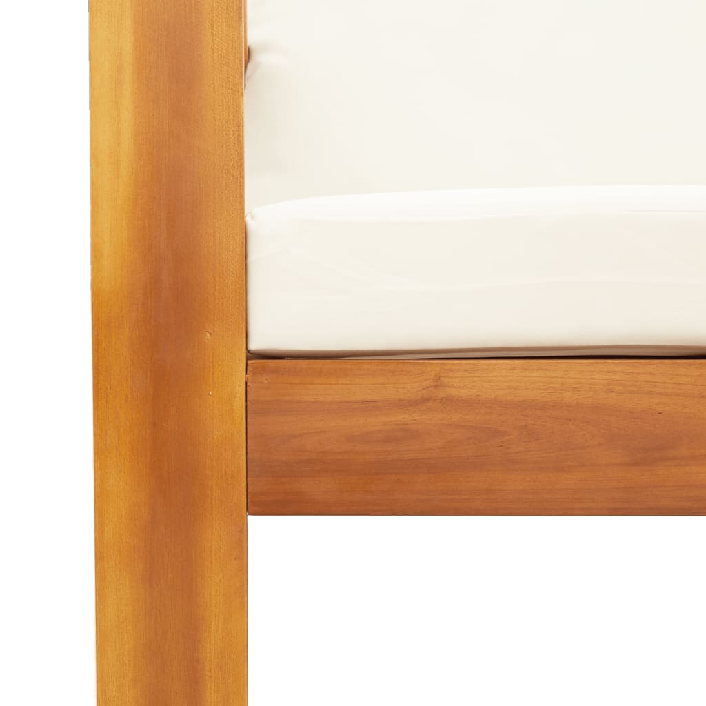 vidaXL 4-delige Loungeset met kussens massief acaciahout