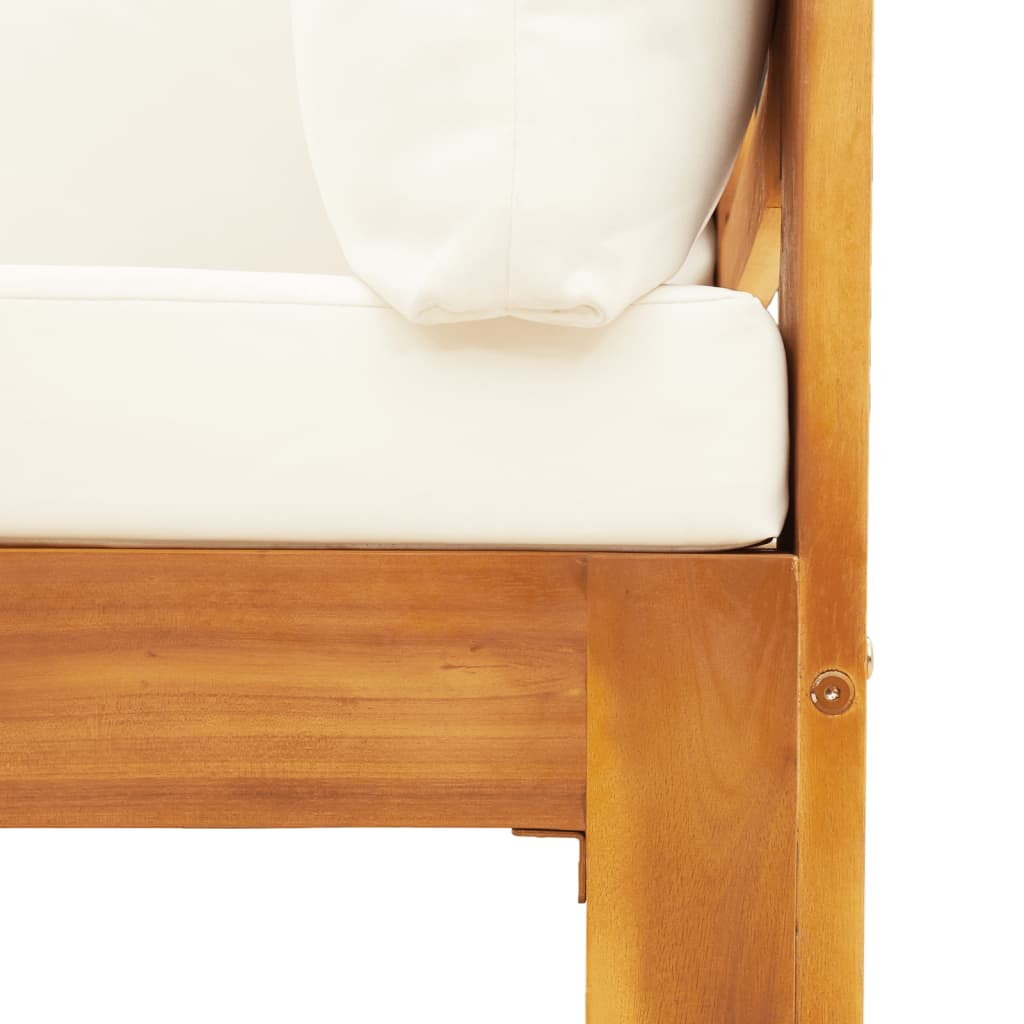 vidaXL 4-delige Loungeset met kussens massief acaciahout