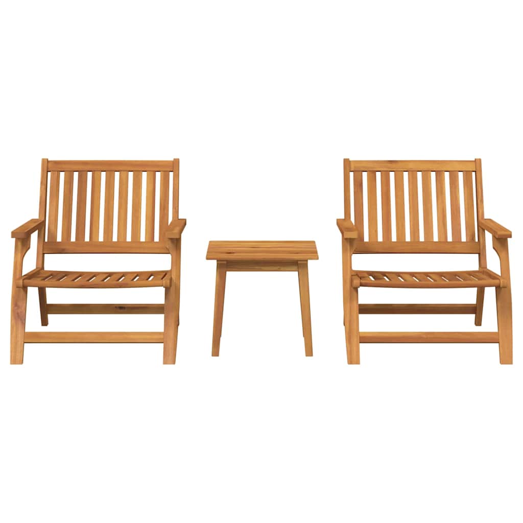 vidaXL Tuinstoel 3 pcs Bruin Massief Acacia Hout