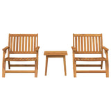 vidaXL Tuinstoel 3 pcs Bruin Massief Acacia Hout