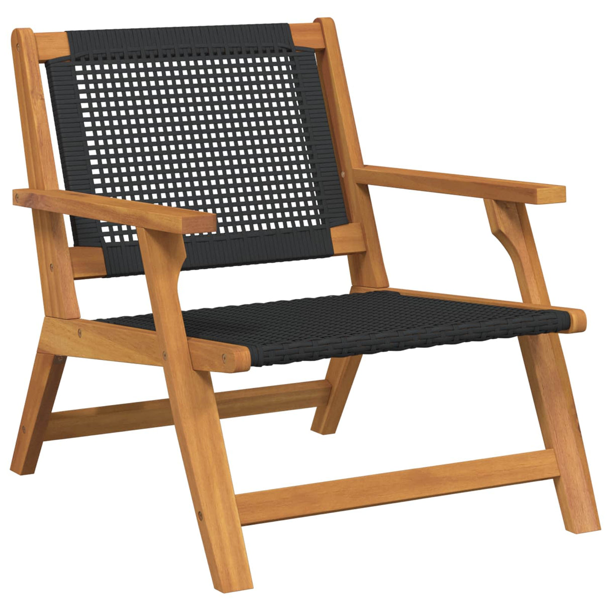 vidaXL Tuinstoelen met Tafel 3 pcs Zwart Massief Acacia Hout