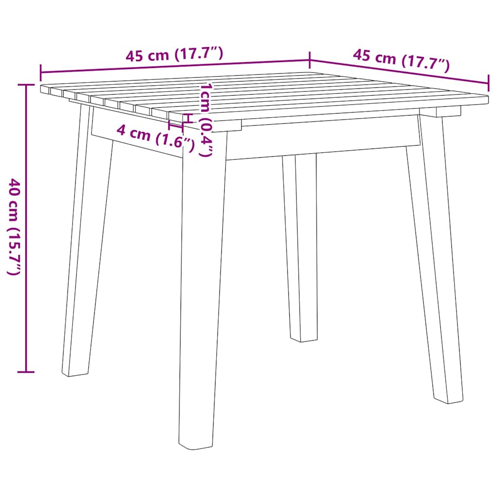 vidaXL Tuinstoelen met Tafel 3 pcs Zwart Massief Acacia Hout