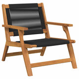 vidaXL Tuinstoelen met Tafel 3 pcs Zwart Massief Acacia Hout