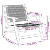 vidaXL Tuinstoelen met Tafel 3 pcs Zwart Massief Acacia Hout