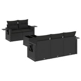 vidaXL 6-Piece Lounge Set with Cushions Poly Rattan Black