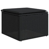 vidaXL 4-delige Loungeset met kussens poly rattan zwart
