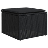 vidaXL 5-delige Loungeset met kussens poly rattan zwart