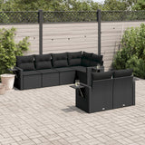 vidaXL 7-delige Loungeset met kussens poly rattan zwart