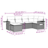 vidaXL 6-Piece Lounge Set with Cushions Poly Rattan Black