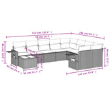 vidaXL 10-piece Lounge Set with Cushions Poly Rattan Black