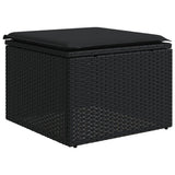 vidaXL 4-delige Loungeset met kussens poly rattan zwart
