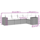 vidaXL 5-delige Loungeset met kussens poly rattan zwart