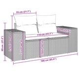 vidaXL 7-delige Loungeset met kussens poly rattan zwart
