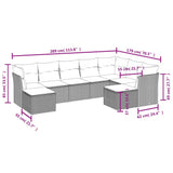 vidaXL 9-delige Loungeset met kussens poly rattan zwart