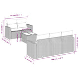 vidaXL 6-Piece Lounge Set with Cushions Poly Rattan Black
