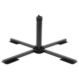 vidaXL Pied de parasol pliable pour mât Ø38/48 mm en acier noir brillant